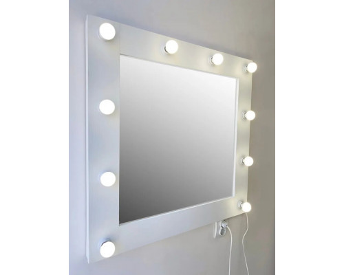 Гримерное зеркало с подсветкой 80х80 Белый