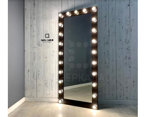 Гримерное зеркало в полный рост с подсветкой 190х80 венге